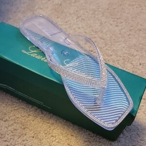 Lauren Lorraine Clear Rhinestone Sandals